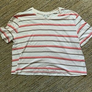 Billabong Striped Cropped Tshirt